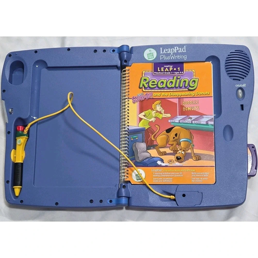 LeapFrog LeapPad Plus Writing W/ Scooby-Doo Reading Book & Cartridge 2001 Tested